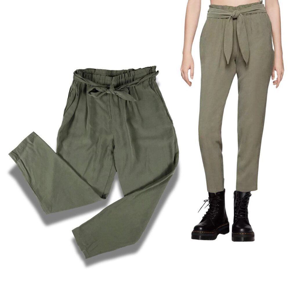 BCBG Sage Green Paperbag Pull-on Pants NWT Medium